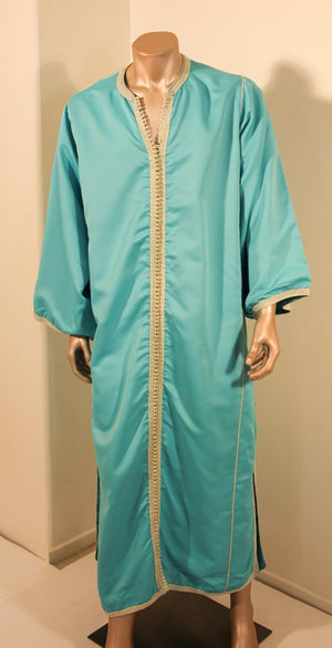 Moorish Turquoise Caftan 1970s Robe