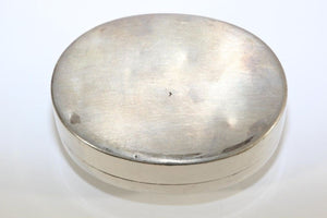 Asian Handcrafted Oval Betel Box in Metal Silvered