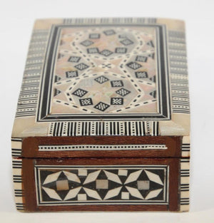 Middle Eastern Mosaic Moorish Mother of Pearl Inlaid Trinket Box