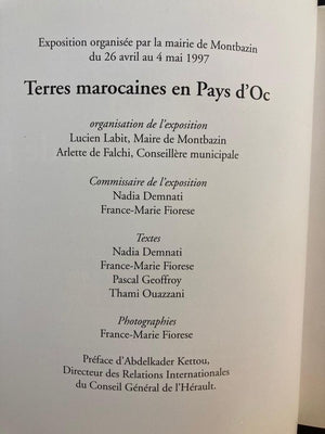 Terres Marocaines Nadia Demnati, France Marie Fiorese Book