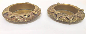 Pair of Round Handcrafted Brass Ashtrays India