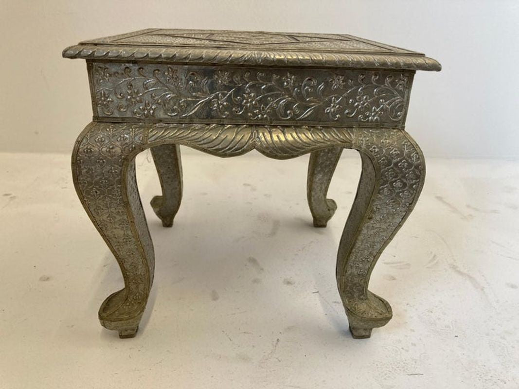 Vintage Anglo-Indian Silvered Wrapped Clad Side Low Table