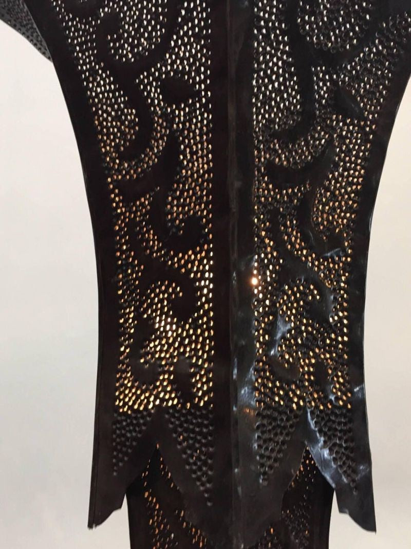 Moorish Handcrafted Metal Lanterns Pendants with Hand of Fatima, North Africa