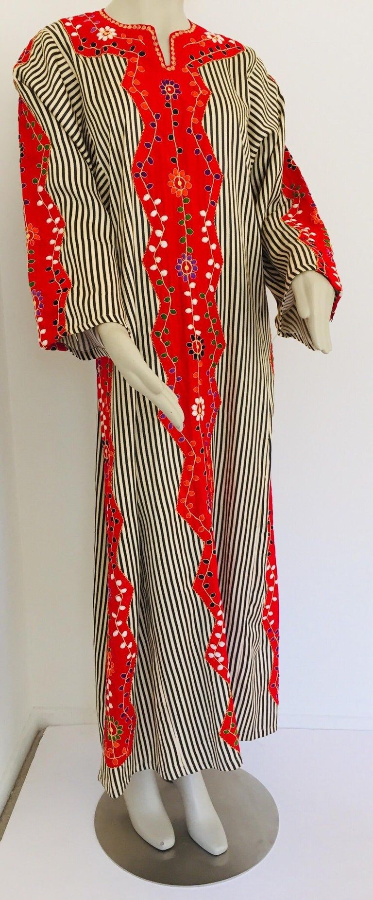 Vintage Middle Eastern Ethnic Caftan, Kaftan Maxi Dress