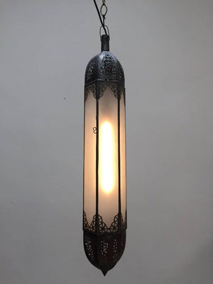Handcrafted Moroccan Moorish Milky Glass Pendant Light