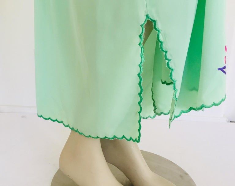 Moroccan Green with Floral Embroidered Caftan, Kaftan