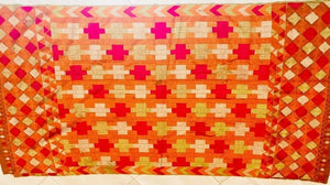 Phulkari Bawan Bagh Silk Embroidery Wedding Shawl, Punjab India