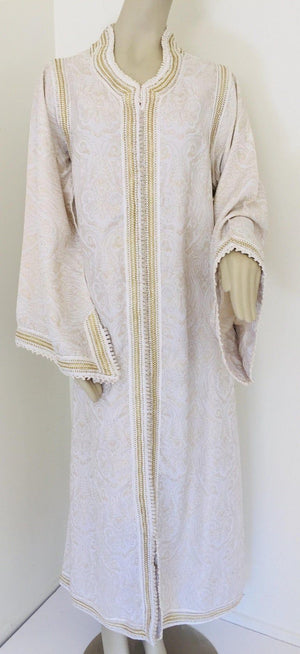 Moroccan White Kaftan Maxi Dress Caftan Size Large