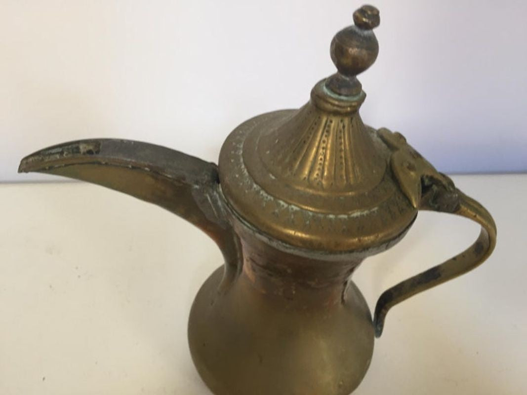 Middle Eastern Dallah Arabic Copper and Brass Coffee Pot