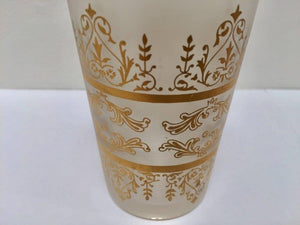 Set of Six Moorish White Frosted and Gold Glasses