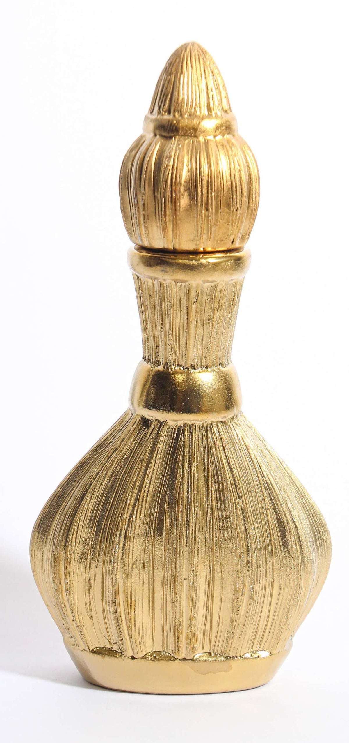Moorish Bohemian Decorative Gilt Porcelain Flask with Lid