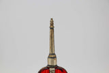 Moroccan Red Glass Perfume Bottle Sprinkler with Embossed Metal Overlay