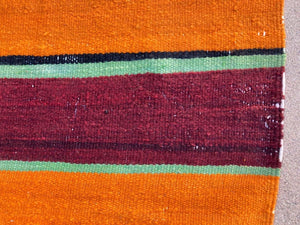 1960s Moroccan Vintage Flat-Weave Berber Rug