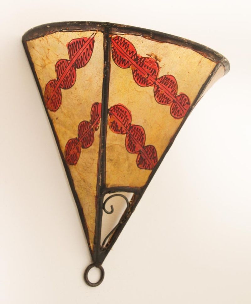 Ethnic Parchment African Art Wall Sconce