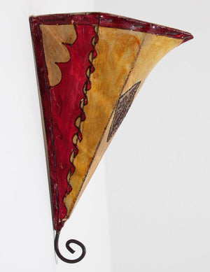 African Art Wall Parchment Sconce