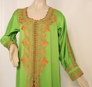 Moroccan Kaftan in Kelly Green