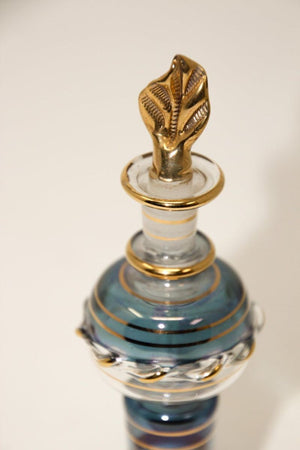 Moorish Hand Blown Gilt Glass Bohemian Perfume Bottle