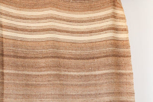 1960s Moroccan Vintage Flat-Weave Brown Tribal Organic Textile