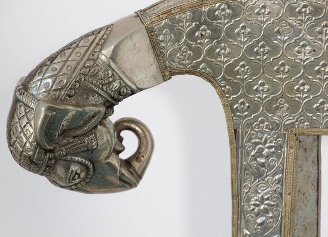 Anglo-Indian Silvered Wrapped Clad Side Chairs and Table