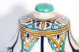 Moorish Ceramic Glazed Covered Jars Handcrafted in Fez Morocco