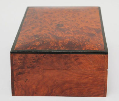Elegant Handcrafted Victorian Burl Wood Jewelry Box, Circa 1920