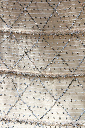 1960s Large Vintage Moroccan Wedding Berber Blanket Throw with Sequins