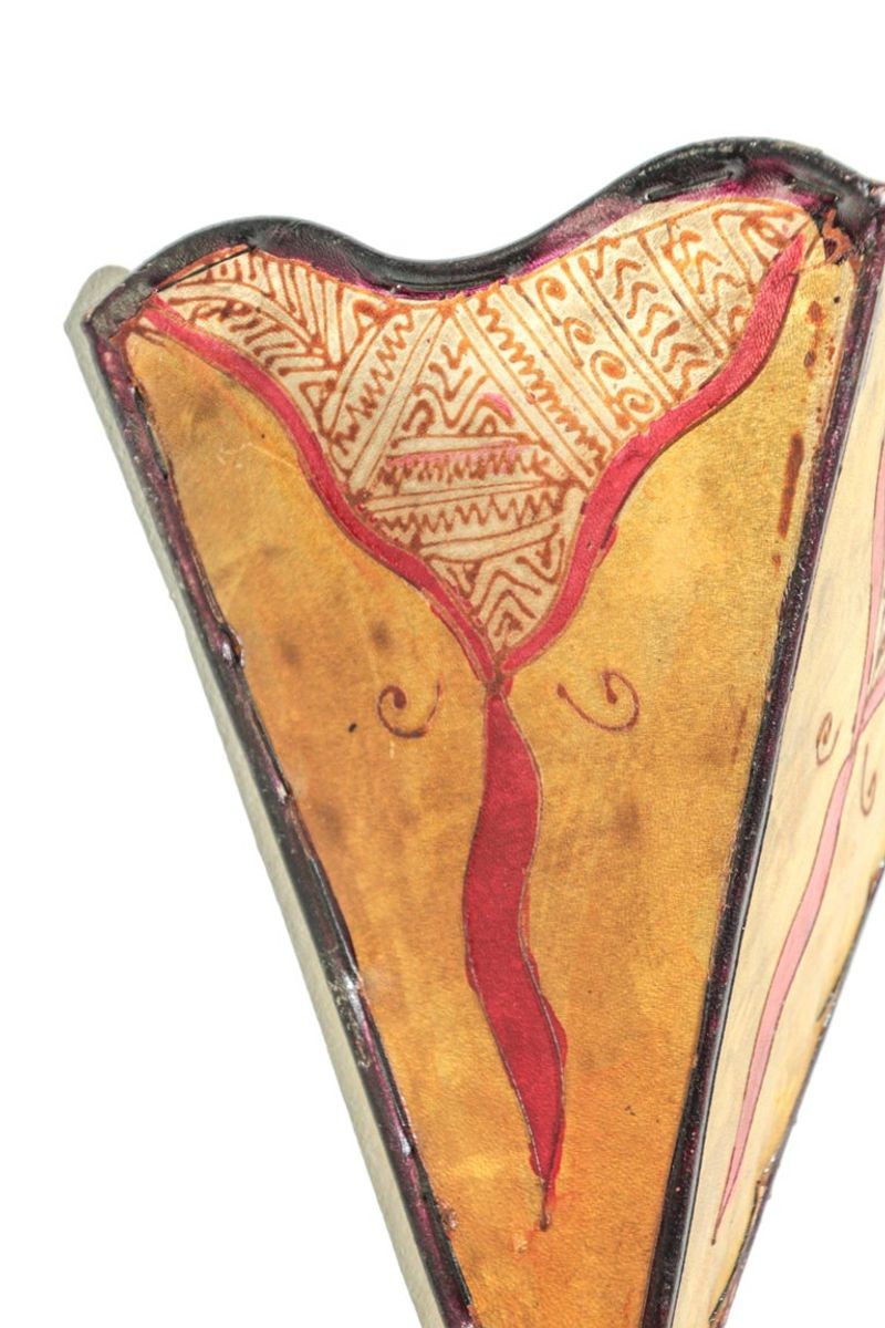 Vintage North African Art Wall Sconce Parchment