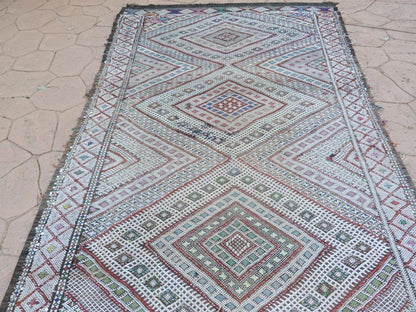 1960s Vintage Zemmour Moroccan Berber Rug Runner
