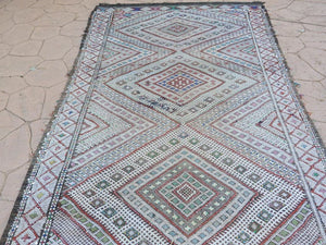 1960s Vintage Zemmour Moroccan Berber Rug Runner