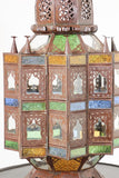 Moroccan Moorish Multi-Color Glass Lantern in Star Shape