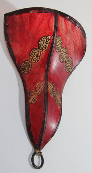 Tribal Art African Parchment Wall Sconce Red