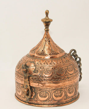 Rajasthani Mughal Decorative Copper Lidded Betel Spice Pandan Caddy Box