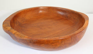 Large Vintage Hand Hewn Organic Teak Burl Bowl