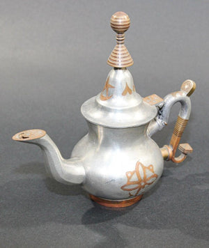 African Tuareg Silver Pewter Tea Pot from Mauritania
