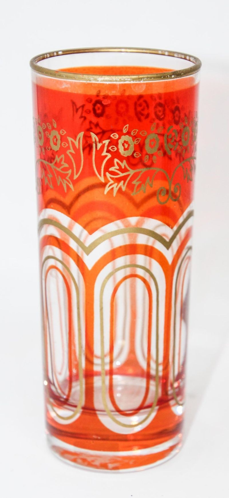 Set of Three Glass Candleholder Vases with Moorish Alhambra Design