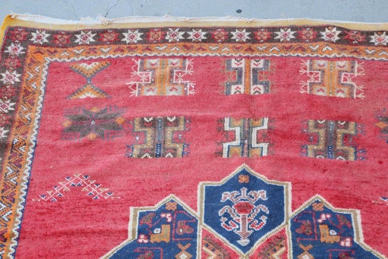 1960s Moroccan Vintage Hand-Woven Berber Rug