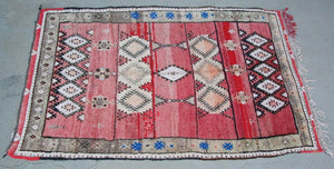 Moroccan Vintage Hand-Woven Boujad Berber Rug, circa 1960