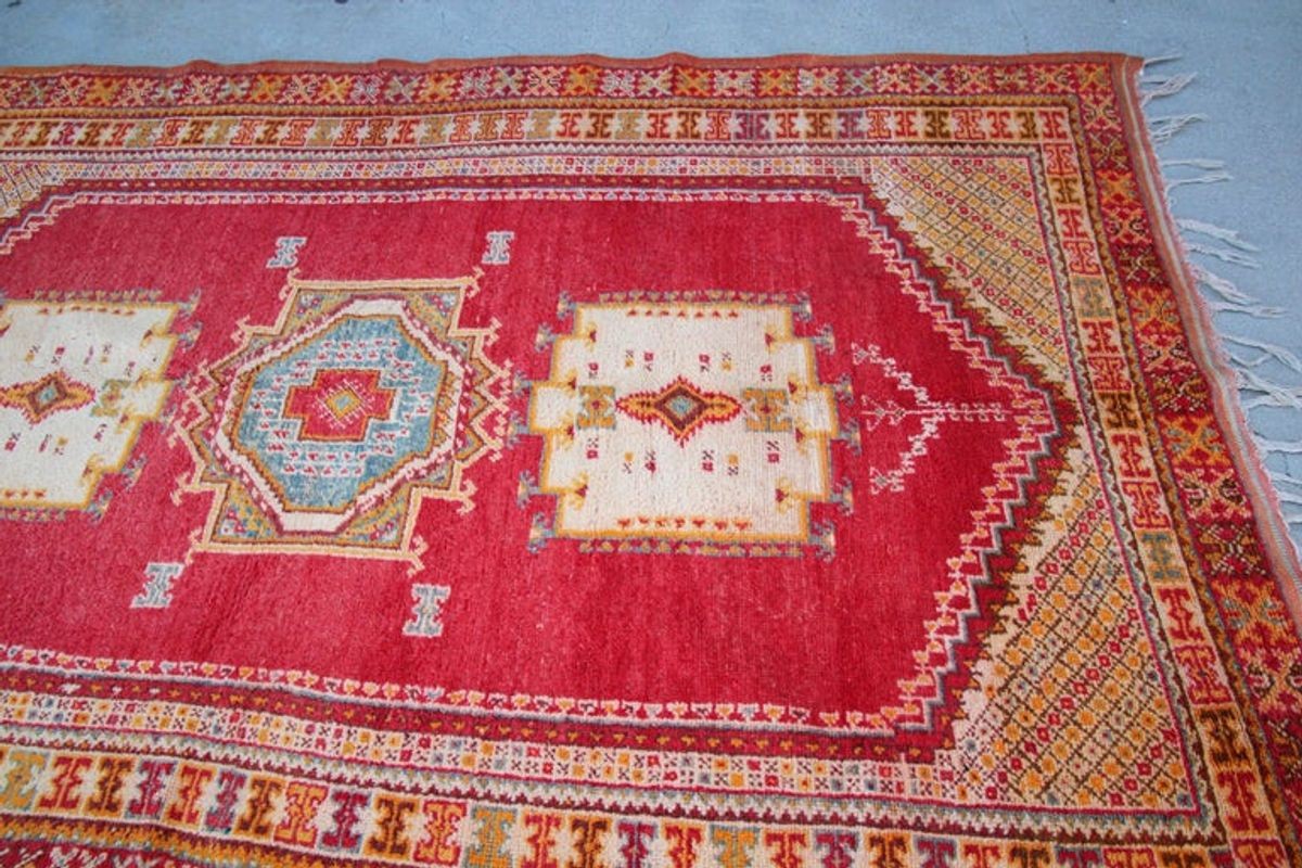 Vintage Moroccan Berber Rug by Weaver Tribes, Hand-Woven Wool, 1960