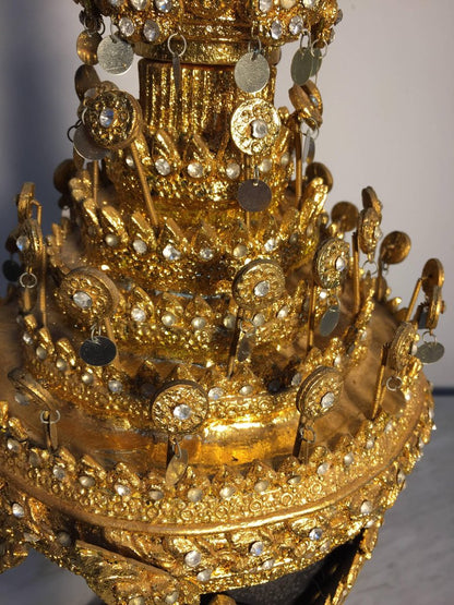 Gilt Thai Ceremonial Headdress, Hand-Crafted Folk Art, 20th Century