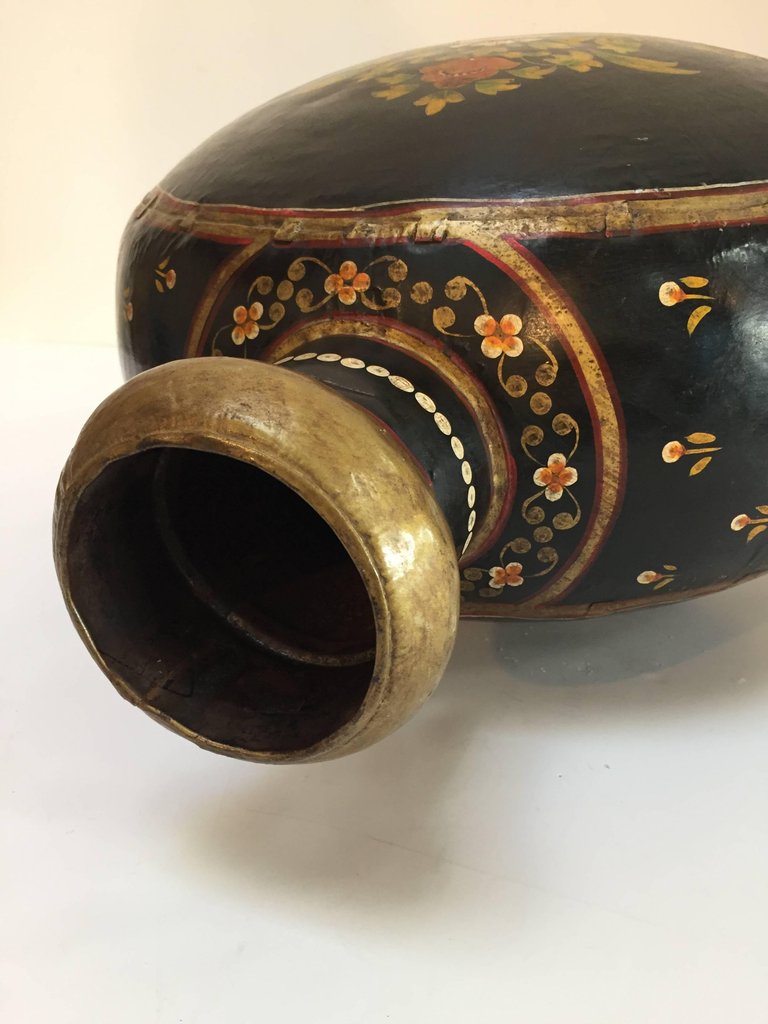Mughal Copper Black Metal Water Vessel Jug Rajasthan India