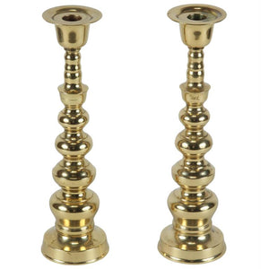 Pair of Polished Brass Candlesticks