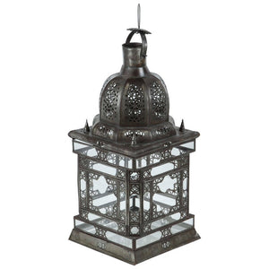 Moroccan Moorish Clear Glass Lantern with Filigree Design
