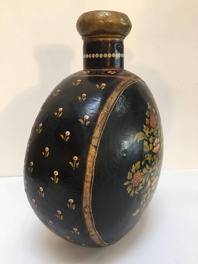 Mughal Copper Black Metal Water Vessel Jug Rajasthan India