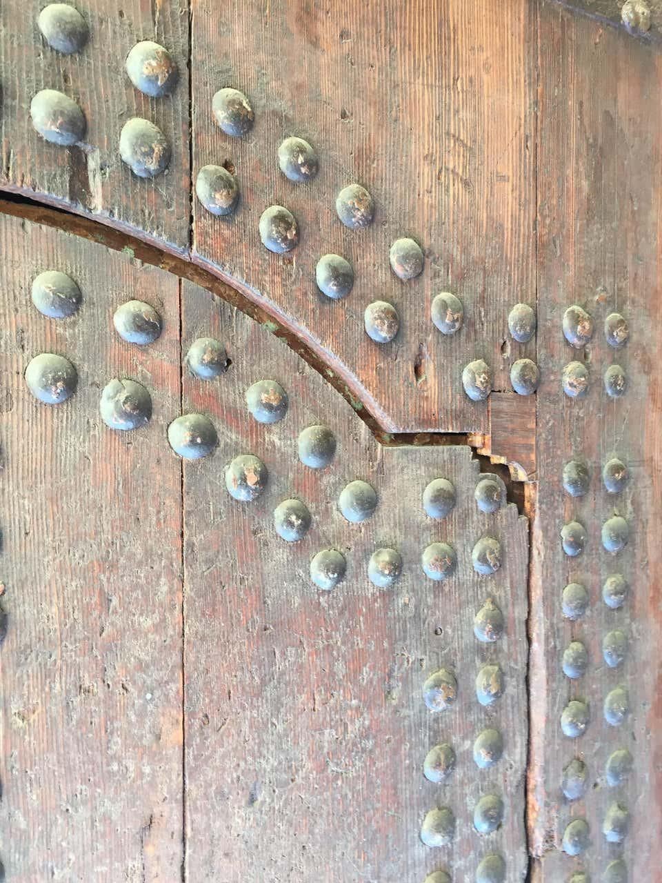19th Century Large Moroccan Ryad Studded Moorish Antique Door