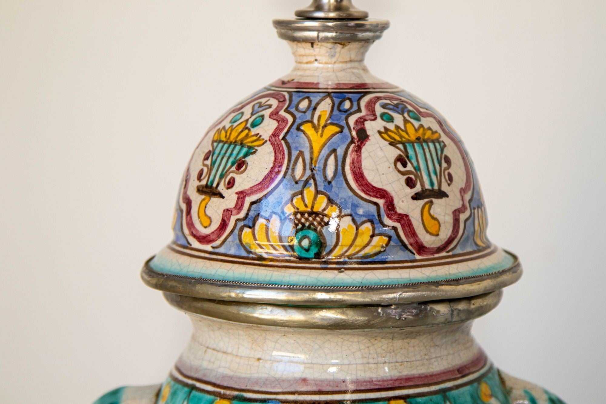 Moroccan Moorish Ceramic Table Lamp with Spanish Granada Design