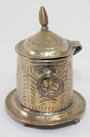 Antique Moroccan Silver Plated Tea Caddy Footed Candy Box