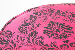 Post Modern Upholstered Moroccan Art Deco Style Pouf in Hot Fuchsia Color