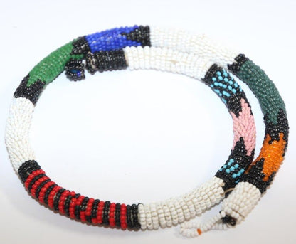 African Urembo Beaded Vintage Necklace Choker by the Maasai Tribe Kenya – view 4