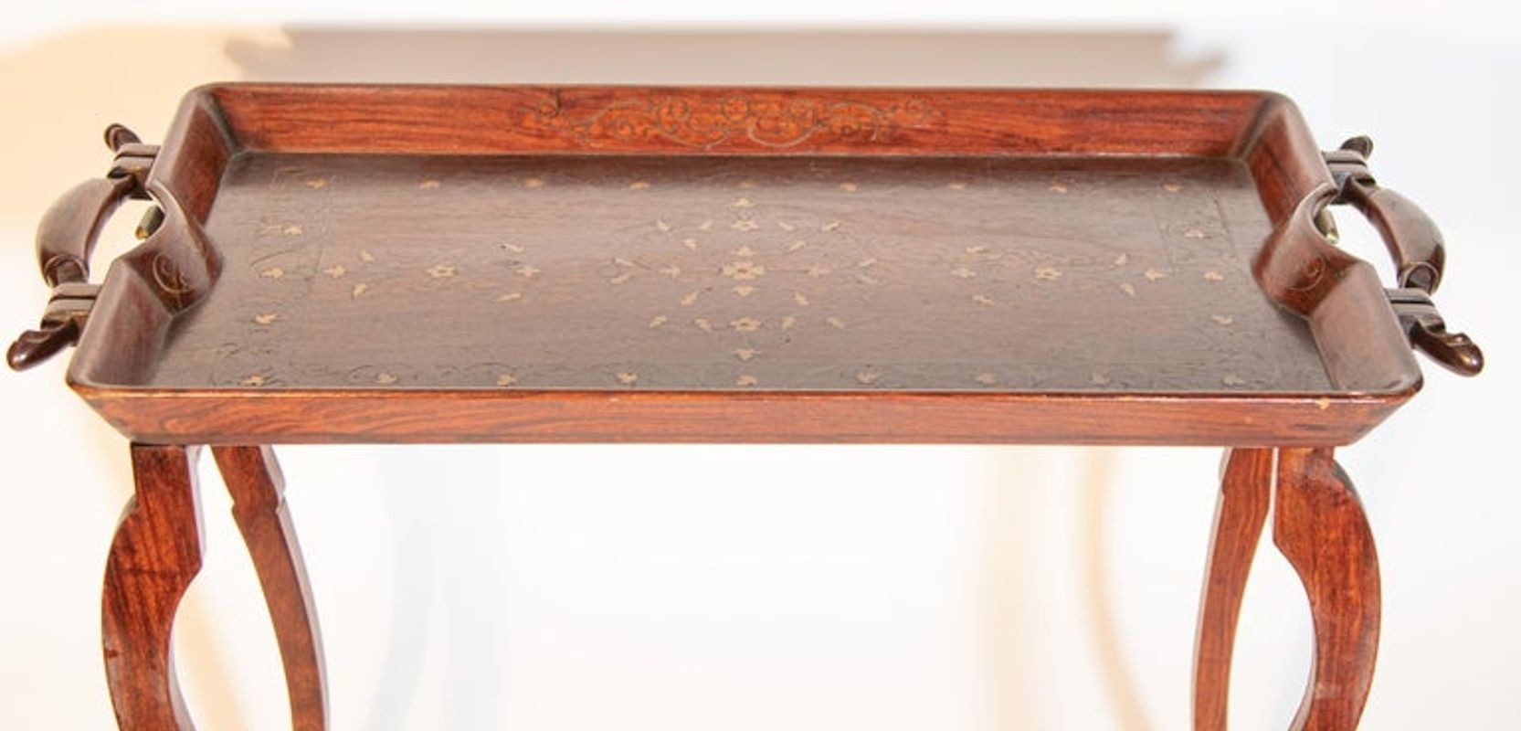 Vintage Anglo-Indian Inlaid Tray Table