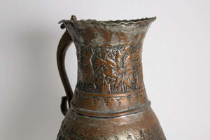 Antique 19th Century Middle Eastern Tinned Copper Ewer